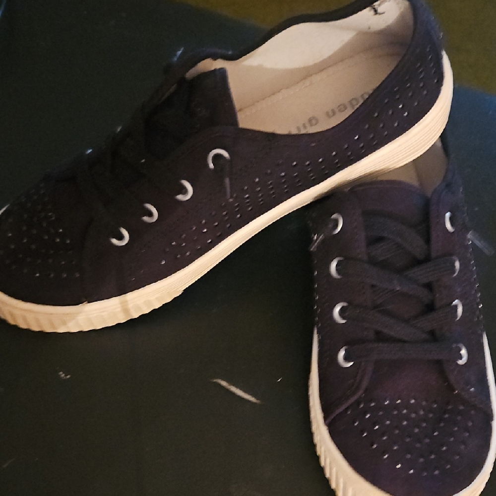 Madden Girl Black and White Studded Sneakers - Picture 4 of 7